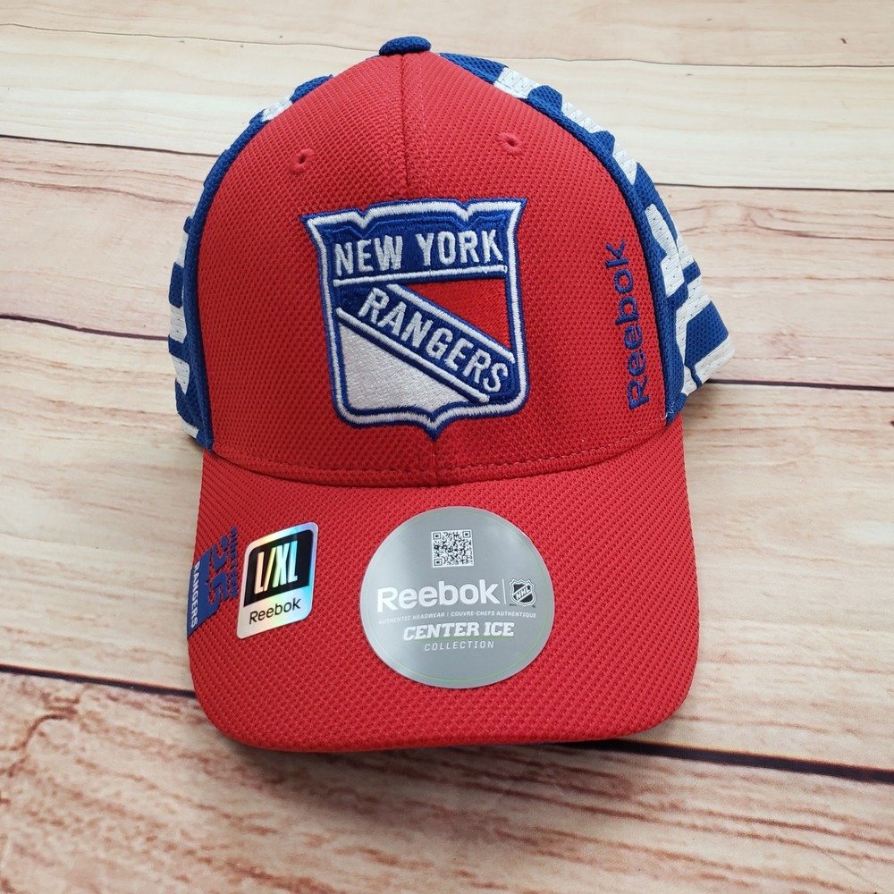 New York Rangers Hat Cap Strap Fitted Back L/XL Blue‎ NHL Hockey Mens Reebok